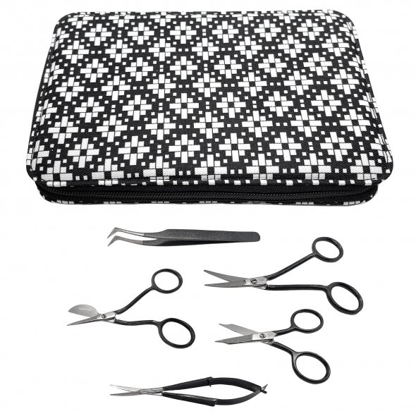 Hochwertiges Stick-Scheren-Set von Famore (5 Scheren + Etui)