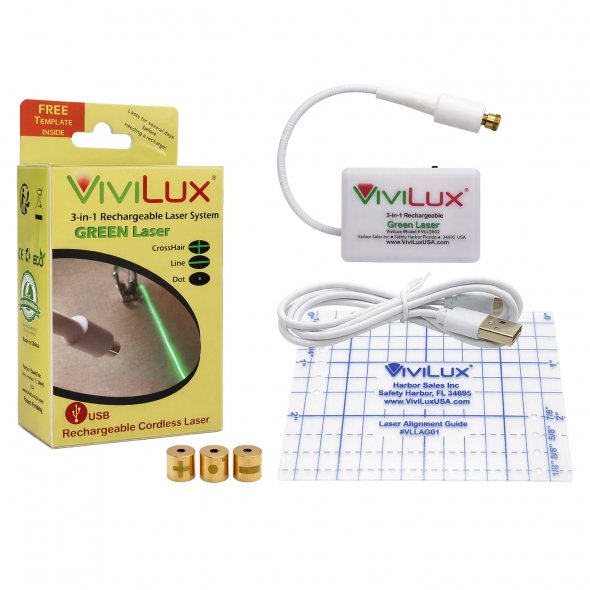 Vivilux 3-in-1 Laser System (USB / grün) zum Nähen und Basteln