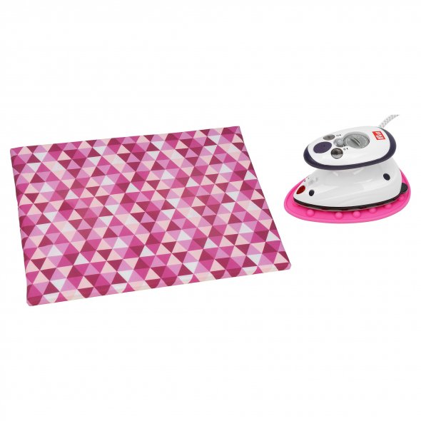 Semplix Bügel-Set mit Ablage und Prym Mini-Bügeleisen (beere/rosa)