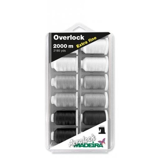 Madeira Overlock Minikingbox Aerolock Nr. 180 Black & White (12 x 2000 m)