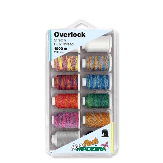 Madeira Overlock Minikingbox Aeroflock Nr.100 Multicolor (12 Farben / 1000 m)