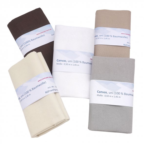 Nähwelt Flach Canvas uni (versch. Farben / 0,50 x 1,50 m)