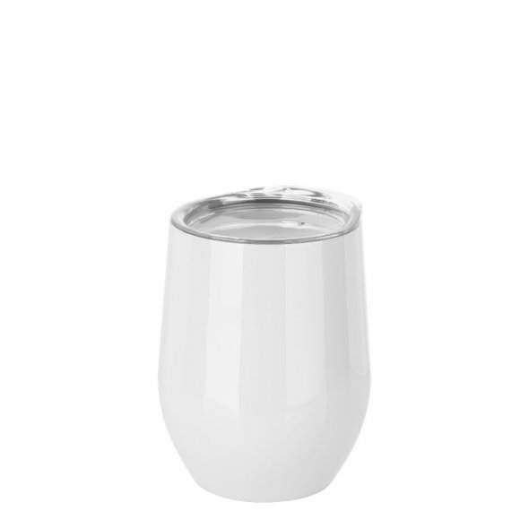 Thermo-Wein-Becher aus Edelstahl (360 ml / weiß / für Sublimationsdrucke geeignet)