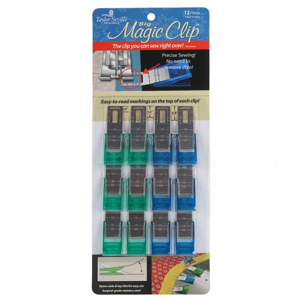 Taylor Seville Stoffklammern Magic Clips Big (12er Pack) Nähklammern, Nähclips, übernähbar!