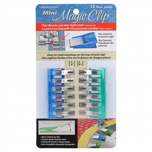Taylor Seville Stoffklammern Magic Clips Mini (12er Pack) Nähklammern, Nähclips, übernähbar!