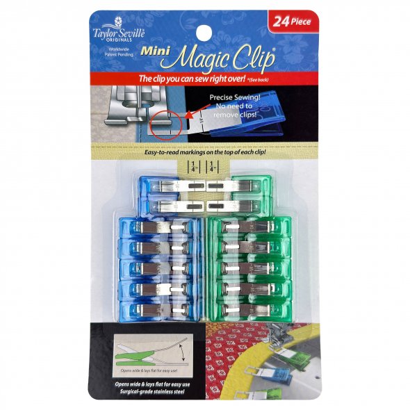 Taylor Seville Stoffklammern Magic Clips Mini (24er Pack) Nähklammern, Nähclips, übernähbar!