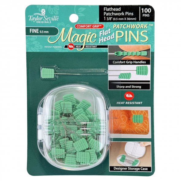 Taylor Seville Magic Pins Flathead FINE - Patchworkstecknadeln  (100er Pack)