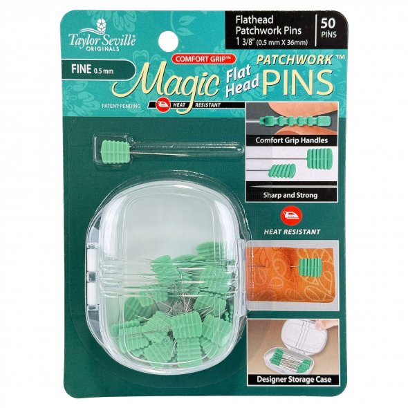 Taylor Seville Magic Pins Flathead FINE - Patchworkstecknadeln  (50er Pack)