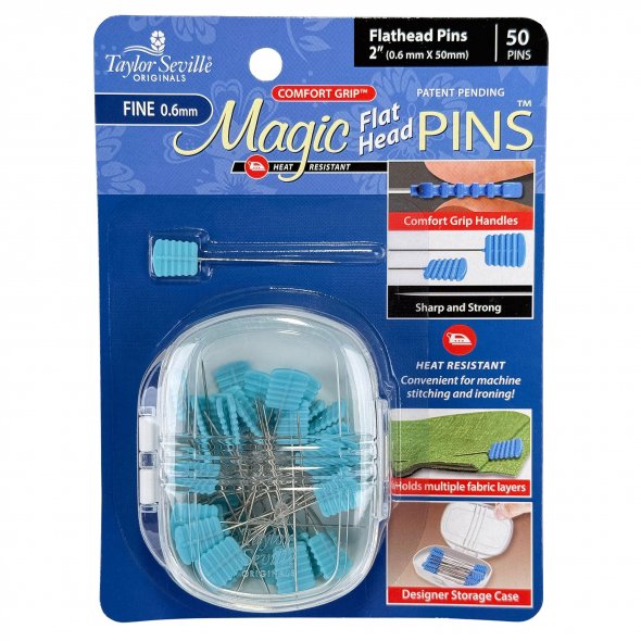 Taylor Seville Magic Pins Flathead FINE - Quiltingstecknadeln  (50er Pack)