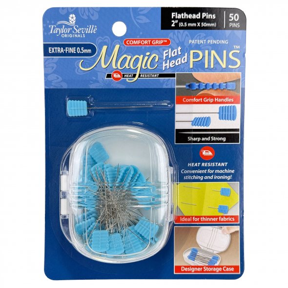 Taylor Seville Magic Pins Flathead EXTRA FINE - Quiltingstecknadeln  (50er Pack)