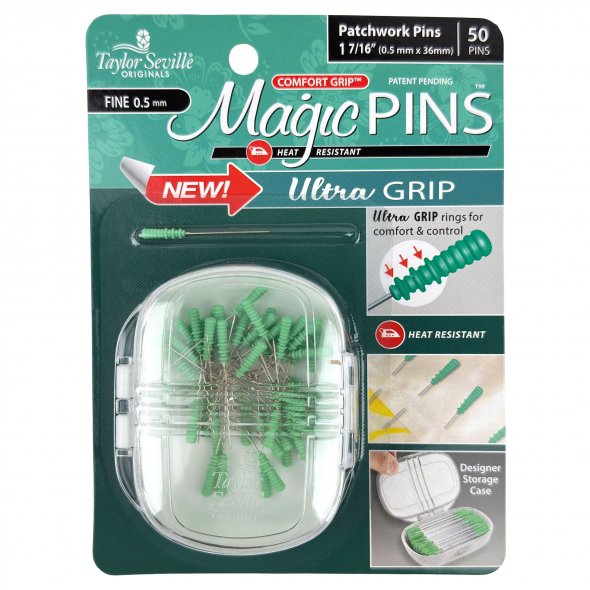 Taylor Seville Magic Pins Ultra Grip Patchworkstecknadeln FINE (50er Pack)