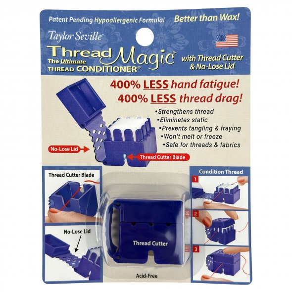 Taylor Seville Thread Magic Conditioner Square - Garnwachs  mit Abschneider
