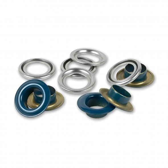 Prym Ösen mit Scheiben (8 mm/ marine-silberfarbig/ 32 St.)