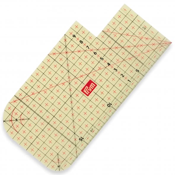 Prym Bügellineal 10 x 20 cm (mit L-Ausschnitt / transparent)