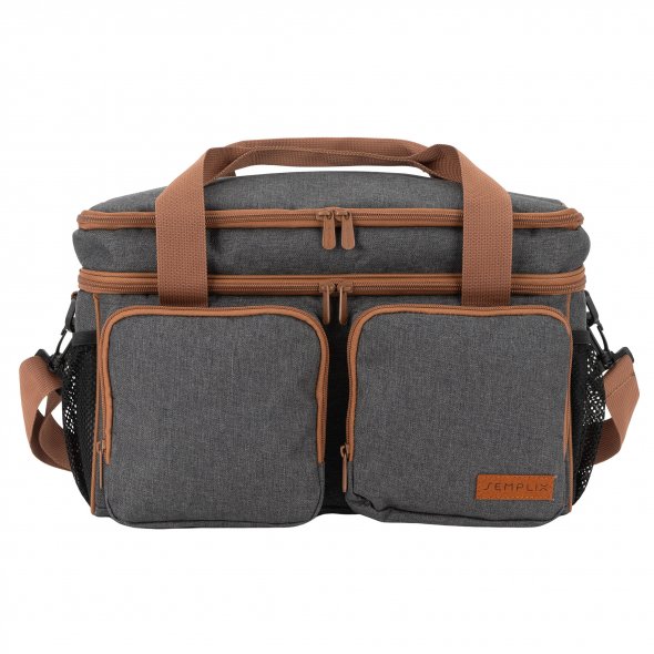 Semplix Multifunktionstasche anthrazit/braun (38 x 18 x 19 cm)