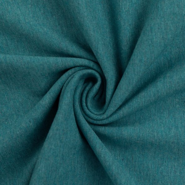 Baumwoll Jersey Stoff melange - Vanessa von Swafing 001747-hellpetrol: 1,0m