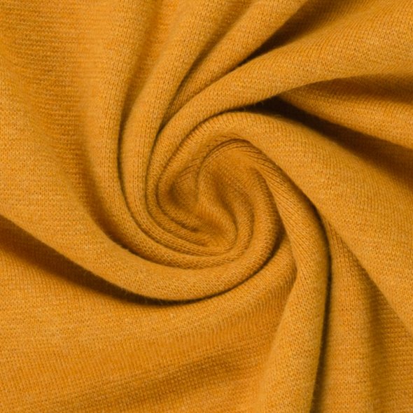 Baumwoll-Bündchen Stoff Heike meliert - Schlauchware von Swafing 001314-senf: 1,0m
