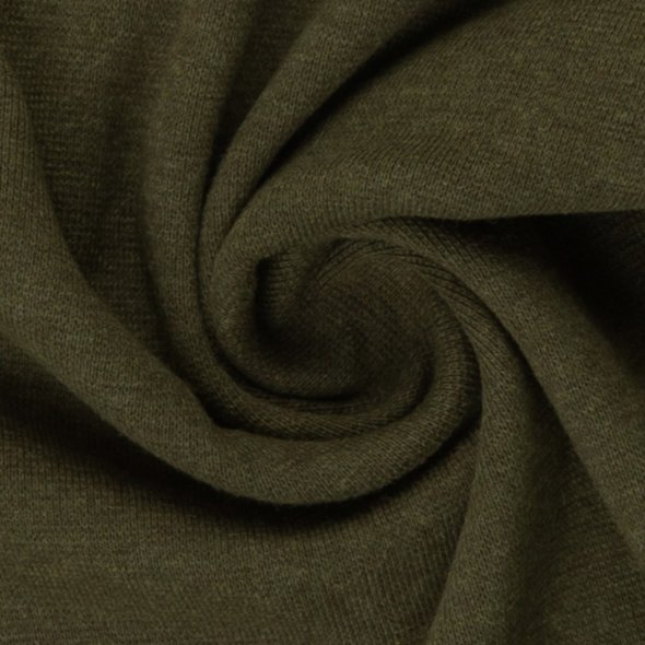 Baumwoll-Bündchen Stoff Heike meliert - Schlauchware von Swafing 001769-khaki: 1,0m
