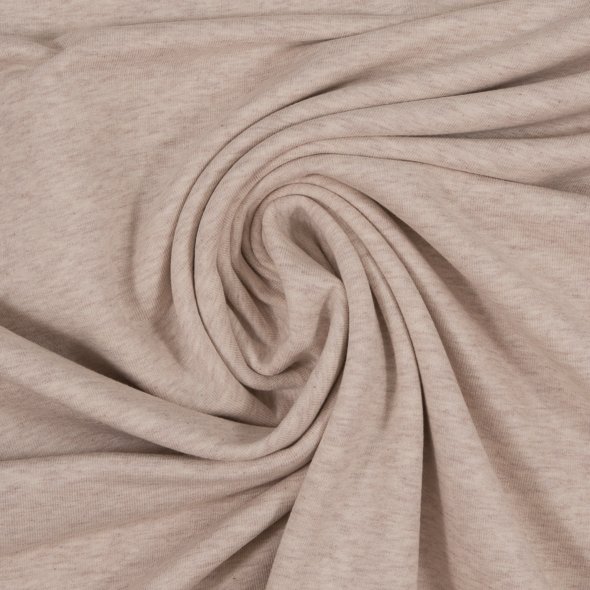 Baumwoll Sweat Stoff Eike angeraut melange - Eike melange von Swafing 001010-naturweiß: 1,0m