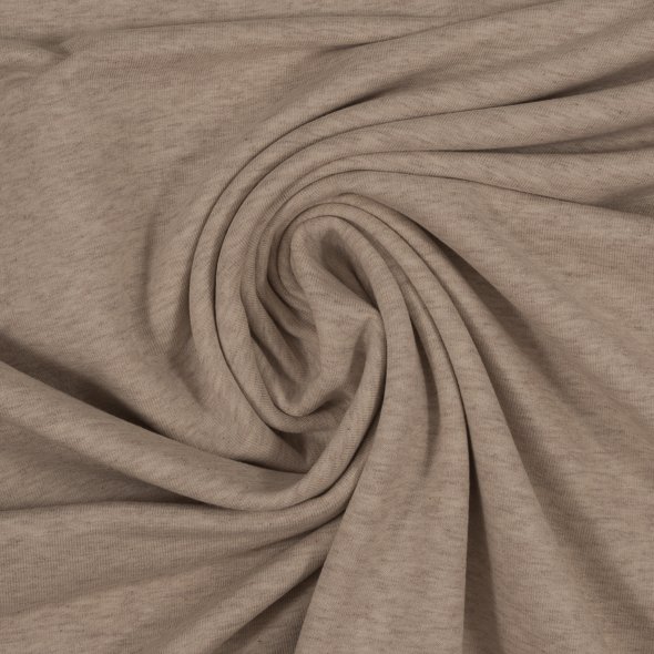 Baumwoll Sweat Stoff Eike angeraut melange - Eike melange von Swafing 001173-beige: 1,0m