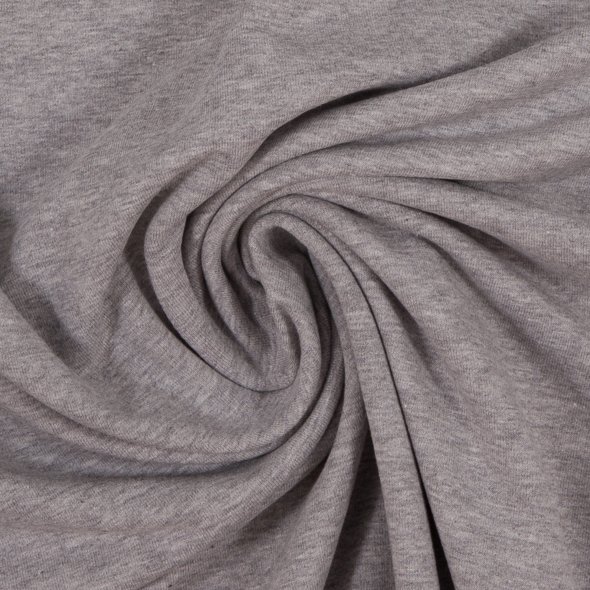 Baumwoll Sweat Stoff Eike angeraut melange - Eike melange von Swafing 001183-hellgrau: 1,0m