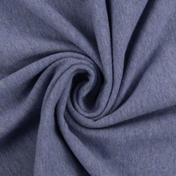 Baumwoll Sweat Stoff Eike angeraut melange - Eike melange von Swafing 001253-blau: 1,0m