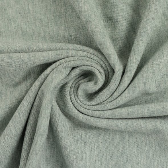 Baumwoll Sweat Stoff Eike angeraut melange - Eike melange von Swafing 001263-mint: 1,0m