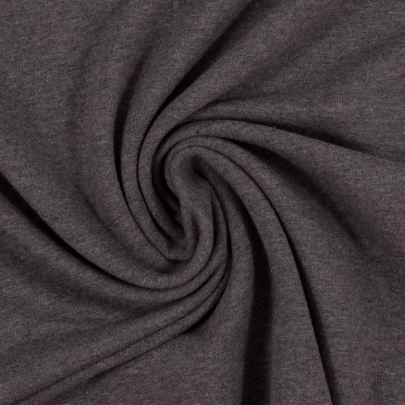 Baumwoll-Sweat Stoff Eike angeraut melange - Eike melange von Swafing 001285-dunkelgrau: 1,0m