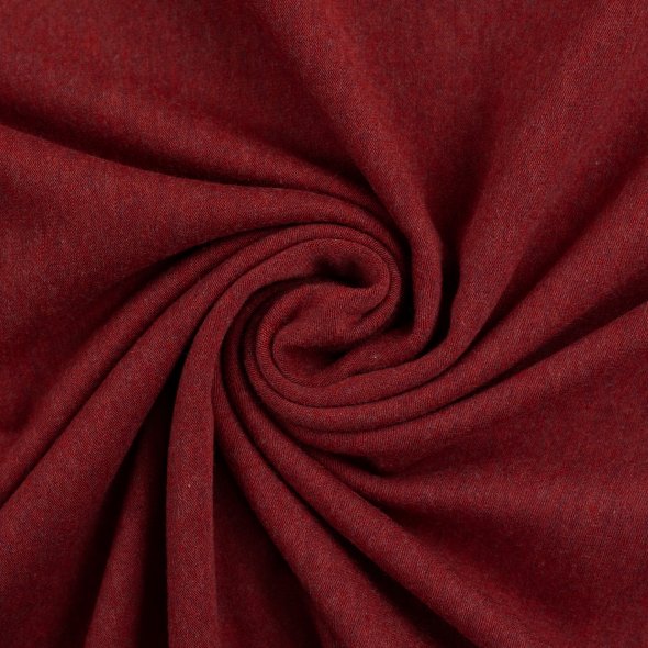 Baumwoll Sweat Stoff Eike angeraut melange - Eike melange von Swafing 001338-burgundy: 1,0m