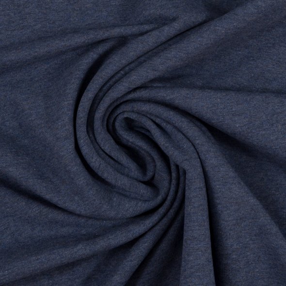 Baumwoll Sweat Stoff Eike angeraut melange - Eike melange von Swafing 001597-jeansblau: 1,0m