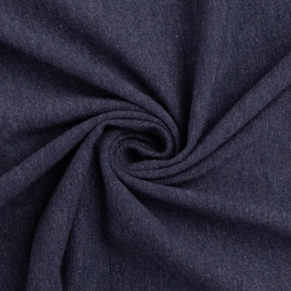 Baumwoll Sweat Stoff Eike angeraut melange - Eike melange von Swafing 001598-dunkelblau: 1,0m