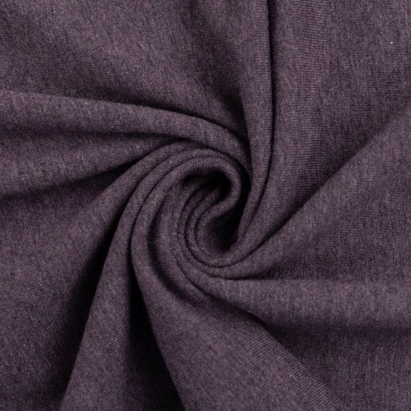 Baumwoll Sweat Stoff Eike angeraut melange - Eike melange von Swafing 001648-violett: 1,0m