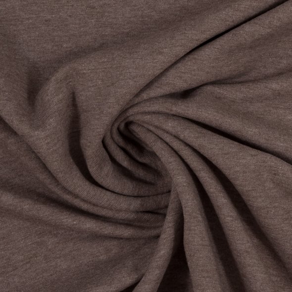 Baumwoll Sweat Stoff Eike angeraut melange - Eike melange von Swafing 001675-schlamm: 1,0m