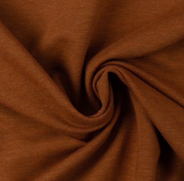 Baumwoll Sweat Stoff Eike angeraut melange - Eike melange von Swafing 001715-kupfer: 1,0m