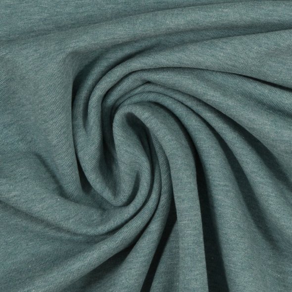 Baumwoll Sweat Stoff Eike angeraut melange - Eike melange von Swafing 001742-rauchblau: 1,0m