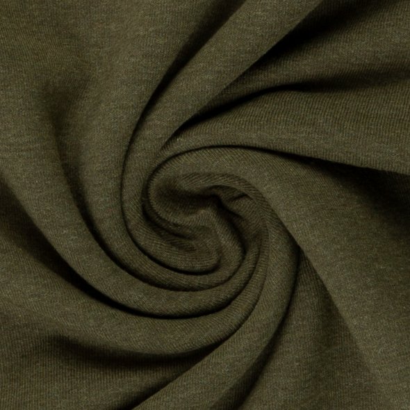 Baumwoll Sweat Stoff Eike angeraut melange - Eike melange von Swafing 001769-khaki: 1,0m