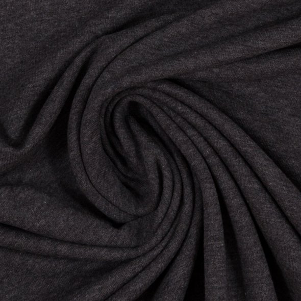 Baumwoll Sweat Stoff Eike angeraut melange - Eike melange von Swafing 001789-anthrazit: 1,0m
