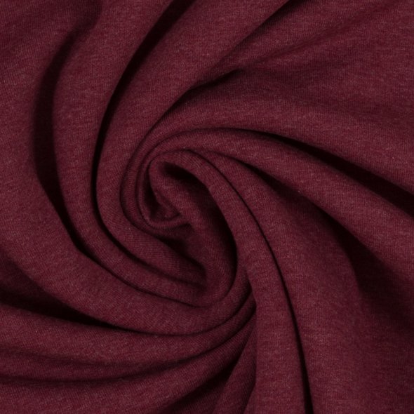 Baumwoll Sweat Stoff Eike angeraut melange - Eike melange von Swafing 001937-bordeaux: 1,0m