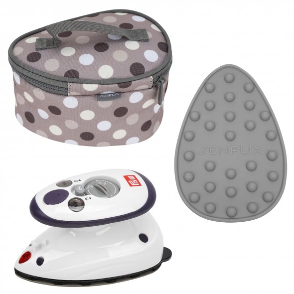 Semplix Mini-Dampfbügeleisen-Set Polka Dots gray-stone/grau