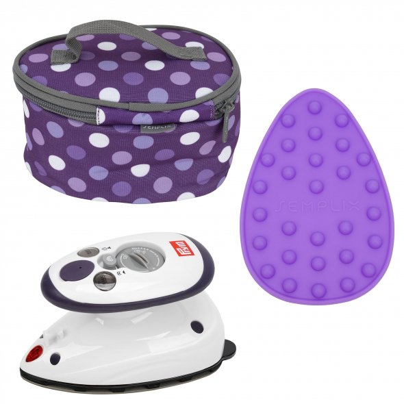 Semplix Mini-Dampfbügeleisen-Set Polka Dots purple/lila