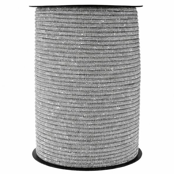 Stafil Taschenhäkelgarn Thai Cord Glitter (Ø 3 mm / 200 m / verschiedene Farben) 29 - hellgrau/silber