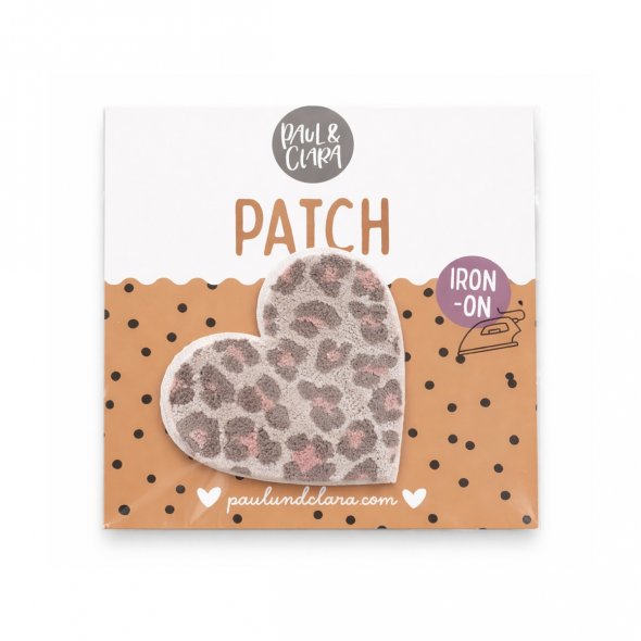 Paul und Clara Iron-On Fluff-Patch Leo-Herz zum Aufbügeln