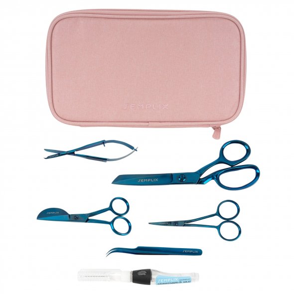 Semplix Aufbewahrungstasche mit Scheren-Set und Ölstift rosé