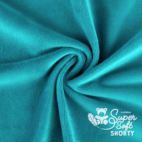 Kullaloo Plüsch SHORTY (Meterware / 1,5 mm Florhöhe / Supersoft / Stoff) 62243 - crystal teal: 1,0m