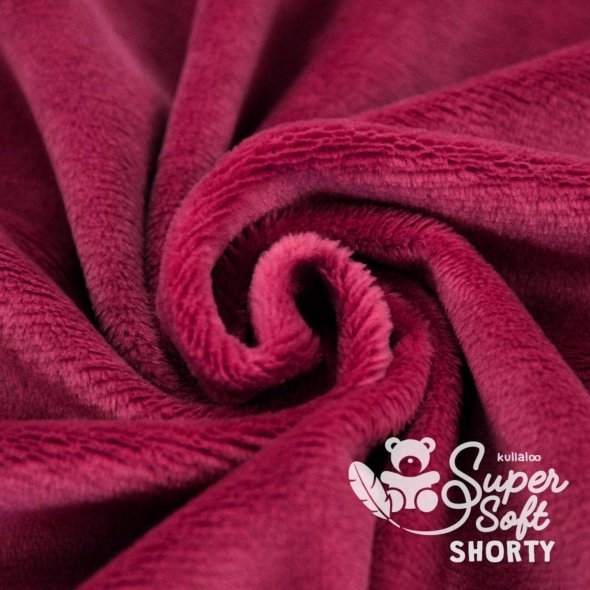 Kullaloo Plüsch SHORTY (Meterware / 1,5 mm Florhöhe / Supersoft / Stoff) 62314 - bordeaux: 1,0m