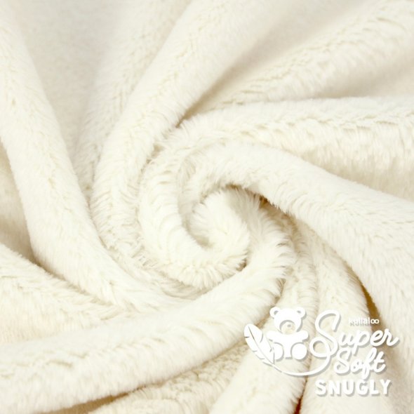 Kullaloo Plüsch SNUGLY (Meterware / 5 mm Florhöhe / Supersoft / Stoff) 62351 - wollweiß: 1,0m