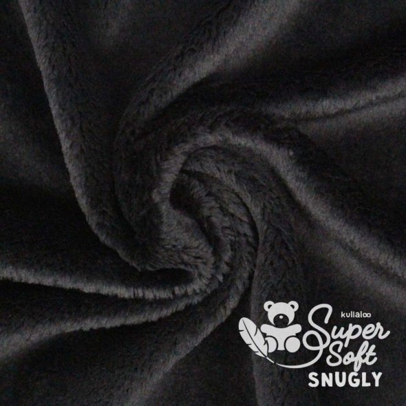 Kullaloo Plüsch SNUGLY (Meterware / 5 mm Florhöhe / Supersoft / Stoff) 62357 - black: 1,0m