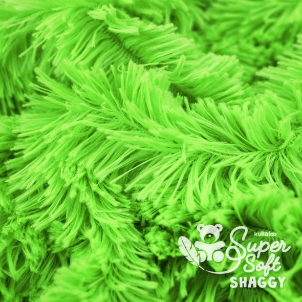 Kullaloo Zottelplüsch SHAGGY (Meterware / 20 mm Florlänge / SuperSoft / Stoff) 62380 - lime-grün: 1,0m