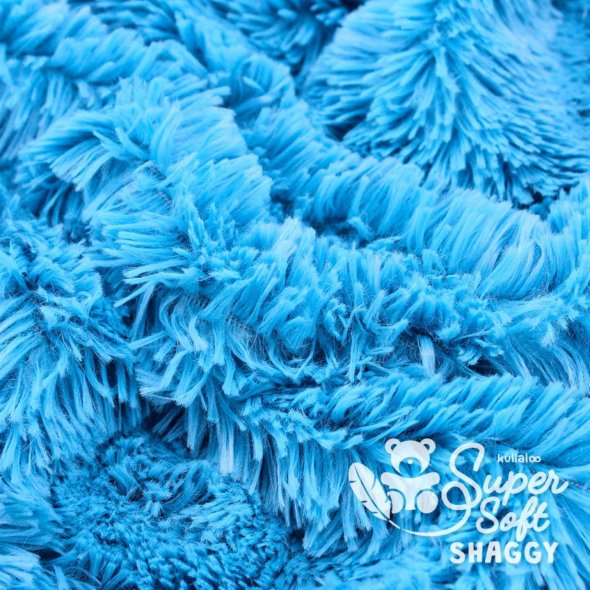 Kullaloo Zottelplüsch SHAGGY (Meterware / 20 mm Florlänge / SuperSoft / Stoff) 62382 - blau: 1,0m