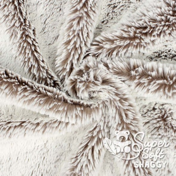 Kullaloo Zottelplüsch SHAGGY Dip Dye (Meterware / 15 mm Florlänge / SuperSoft / Stoff) 62372 - mokka: 1,0m